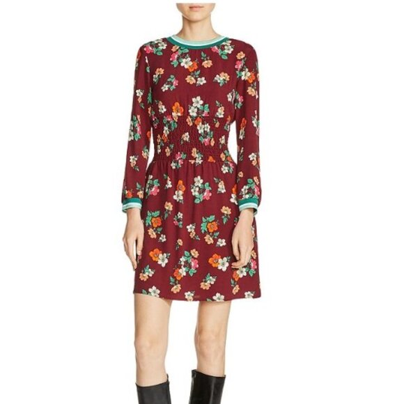 Maje Dresses & Skirts - Maje Roskea Floral Smocked Mini Dress